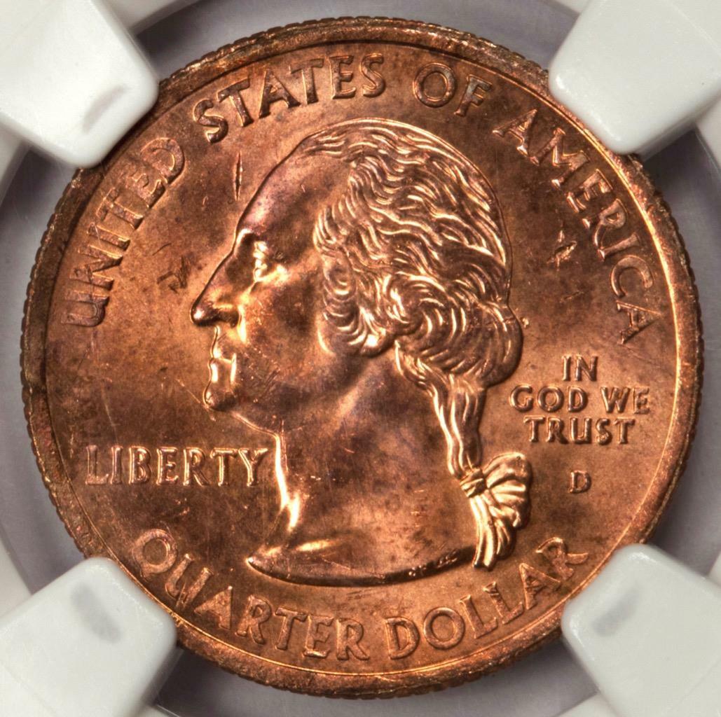 2004 NGC MS64 Missing Clad Layer Texas Quarter Mint Error