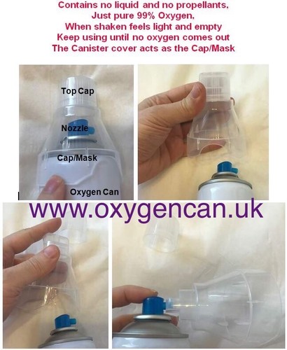 PURE OXYGEN CAN 12 L 99.5% - No liquid or propellant + Cap attaches as a Mask-UK - Picture 6 of 11