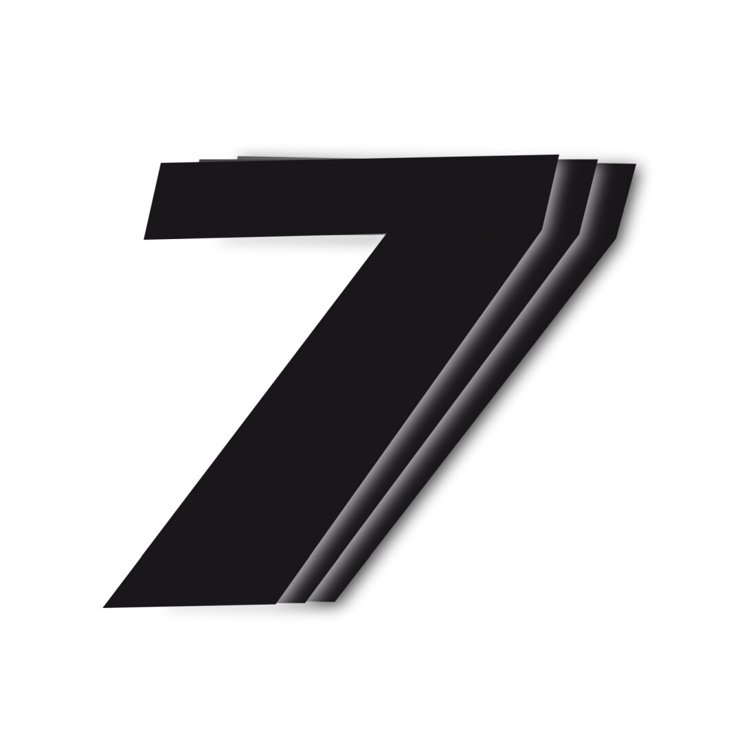 Numéros de départ 25x20cm noir n°7 - Lot de 3 dossards adhésifs pour course