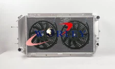 Aluminum Radiator &Fan For Subaru Leone L Series 4WD Wagon Brumby Ute 1979-84 AT