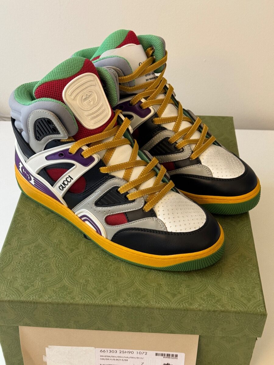 sz 7G - Gucci Basket Demetra black green red High top sz 7G - Gucci Basket Demetra black green red High top