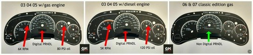Cadillac Escalade Gauge Face for Silverado Tahoe Sierra Suburban New 03 04 05 - Picture 6 of 11