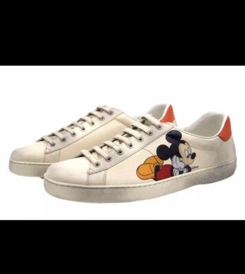 GUCCI x DISNEY Ace 36 UK 3 US W 6 Mickey Mouse Print Ivory 602129 AY070 9591