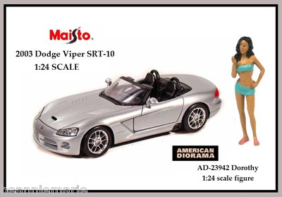 Maisto 2003 Dodge Viper SRT-10 & American Diorama figure Dorothy 1:24 G scale 