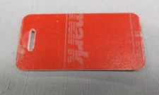 1 1/2" x 3" Romark bag tag blank red with white core with slot lot of 20 pcs.