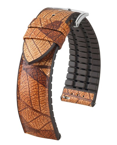 HIRSCH Leaf Watch Strap - Renewable / Vegan / Caoutchouc Core - QR+Bonus Battery - Picture 22 of 55