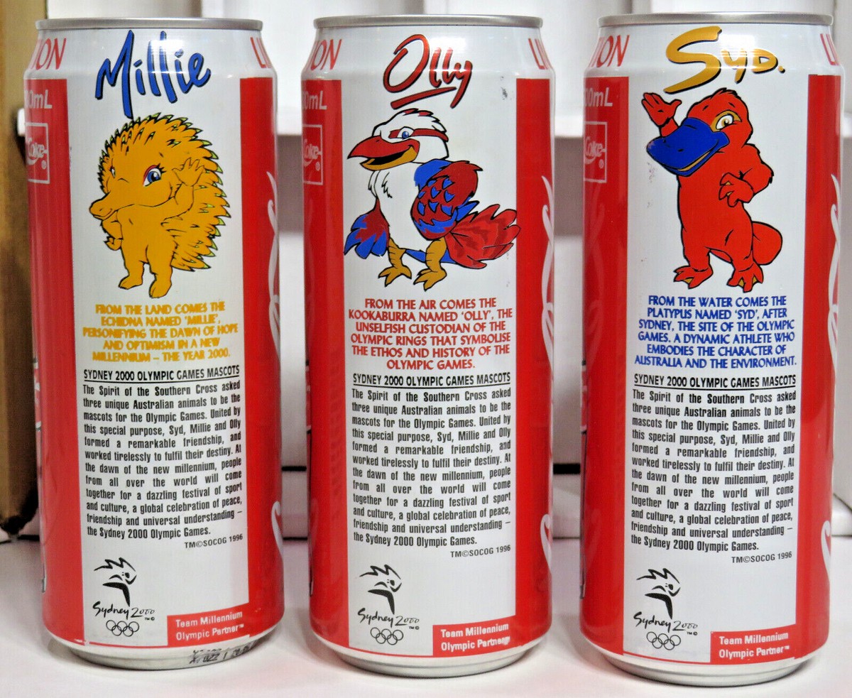 SET of 3 coca COLA sydney 2000 olympic GAMES mascots OLLY