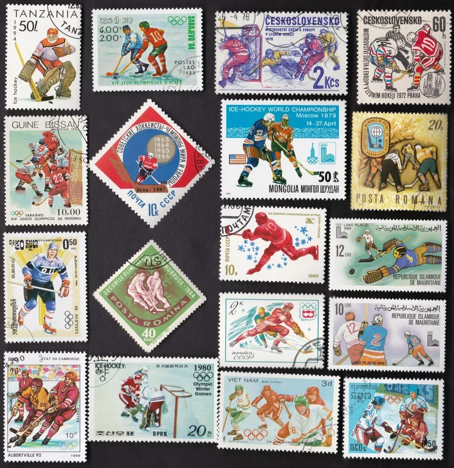 50 All Different ICE HOCKEY ON   STAMPS - Image 2 of 2