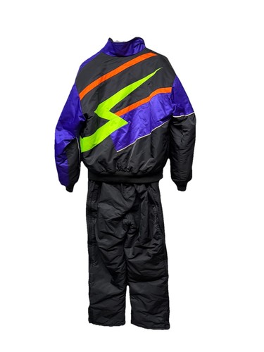 Vintage Arctic Cat Suit Thinsulate Snowmobile Neon 90s Retro Winter Size M - Picture 5 of 21