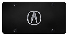 3d Black License Plate Tag Cover For Acura Stainless Steel