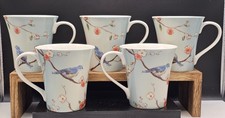 Vintage Set of 5 222 Fifth Blue Ombre Bird Ch...