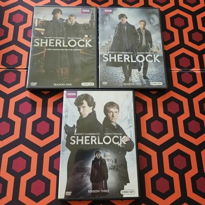Sherlock Seasons 1-3 Dvds Benedict Cumberbatch Martin Freeman BBC
