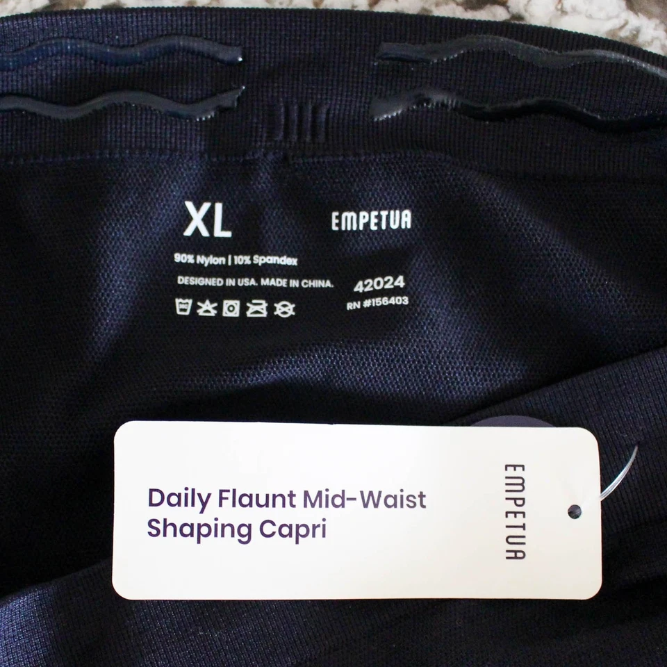 Empetua Shapermint Capri Leggings XL Black Daily Flaunt Mid Waist Shaping 42024 - Image 3 of 3