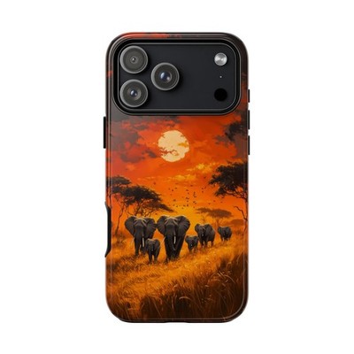 Elephants African Savanna Phone Cover Tough Case | Lifetime Warranty