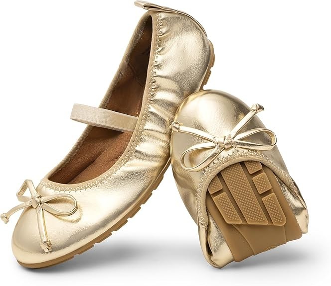 Girls' Ballet Flats Mary Janes Shoes Ballerinas Casual Dress Pumps Size 1 (33.5)