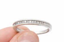 10K Gold Diamant Ring Baguette ca. 3,2g echter Diamantring elegant Damen