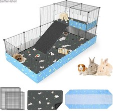 Pet Playpen W/ Mat Guinea Pigs Cage Bunny Hutch Indoor Outdoor Metal Yard Fence