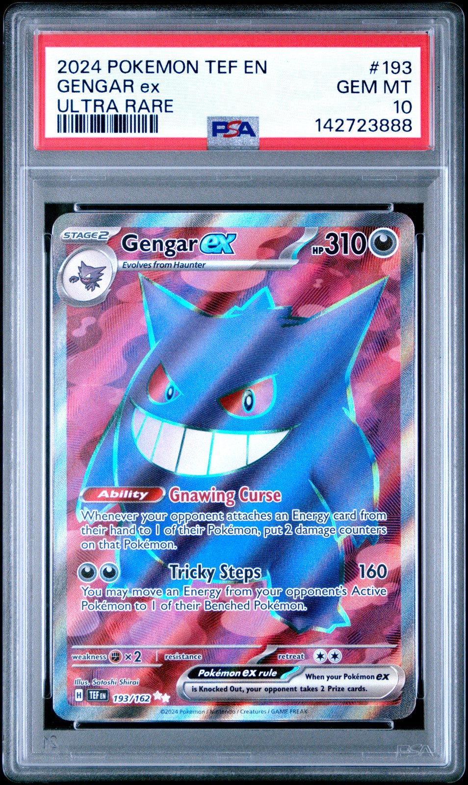 2024 POKEMON TEF EN-TEMPORAL FORCES ULTRA RARE #193 GENGAR EX PSA 10