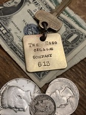 Esso Oil & Gas Company 613 Service Station Solid Brass Key Fob Esso Gas Pump