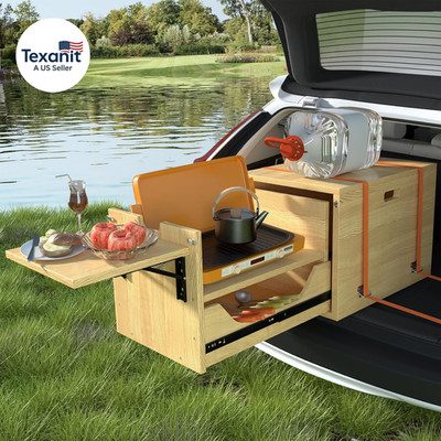 Overland Camping Kitchen Slide Out System Folding Table Storage Box