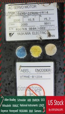 YASKAWA SGMD-22AWA-YR14 2200W 2000 RPM AC SERVO MOTOR W/ UTMAE-B12DA ENCODER