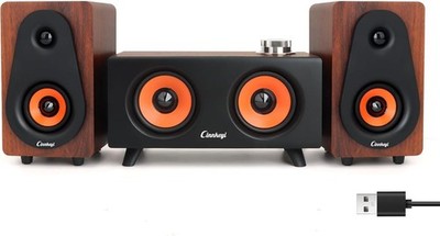 2.1 Computer-Lautsprecher mit Subwoofer, Stereo-Mittel-Hochton-Doppellautspre...