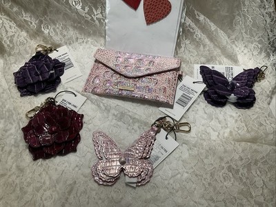 NWT set of 5 BRAHMIN, PIXIE DUST ENVELOPE CASE, 2 Butterflies, 2 Magnolias New