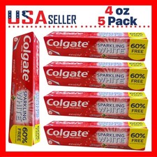 Colgate Sparkling White CinnaMint x [5 Pack] Gel Toothpaste 4.0 oz. Anticavity 0.75 per gallon