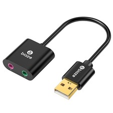 USB to 3.5mm Jack Audio Adapter External Sound Card for Headphone