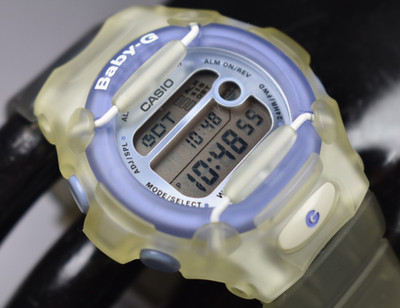 RARE! Casio Baby-G BG-154 (2286) Blue/Clear Digital Women's Watch NEW BATTERY!