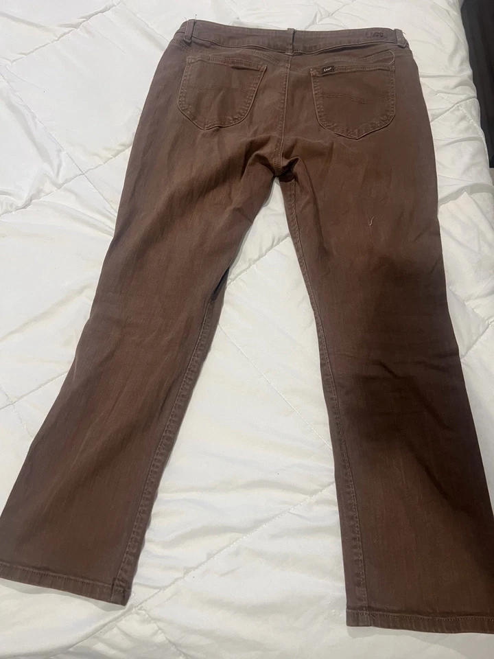 Lee Pants Womens 8 Brown Regular Fit Mid Rise Straight Leg Jeans Secretly Shapes - Image 2 of 4