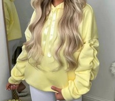 New ladies oversized ruched long sleeve with ribbon