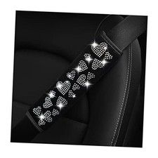 2PCS Bling Car Seat Belt Cover, Crystal Soft Shoulder Neck Protector Pad,