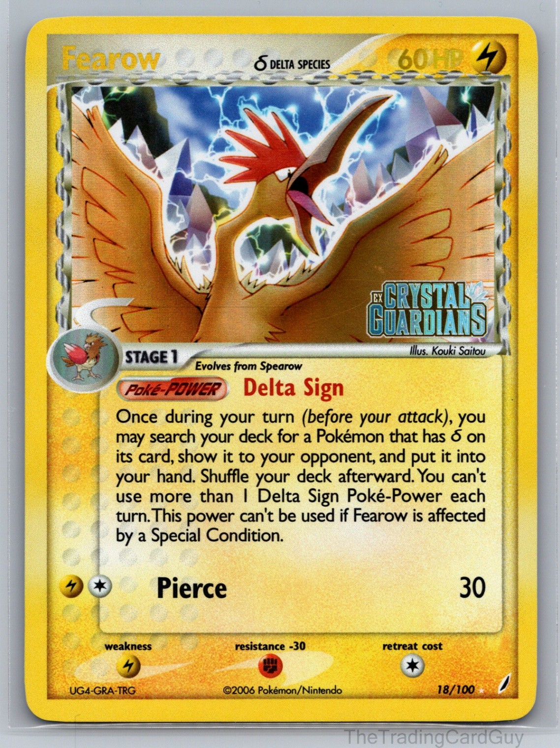 Fearow (Delta Species) Rare Crystal Guardians Reverse Holo 18/100 NM