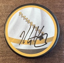 Kris Letang Autographed Signed Reverse Retro Puck Penguins Beckett COA