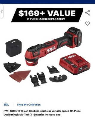 NEW  SKIL 12V PWRCORE12 Brushless Oscillating Tool Kit