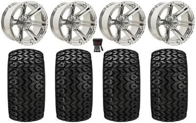 GTW Specter 12'' Golf Wheels Chrome 20'' Sierra Sport Tires E-Z-GO & Club Car