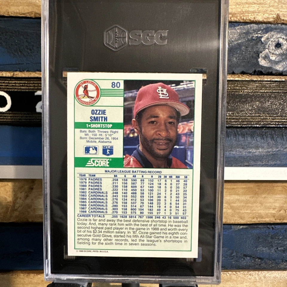 1989 Score - Ozzie Smith #80 HOF ⚾️🔥🔥🔥 - Image 2 of 2