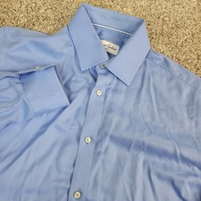 Robert Graham Mens 15.5-39 Blue Button Up Long Sleeve