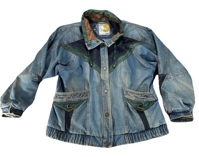 Vtg Current Seen Plaid Denim Jacket Vintage 90s Oversized Women Size L/XL