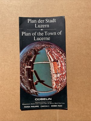 1973 Plan Of The Town Of Lucerne Switzerland Map Brochure Advertising B9