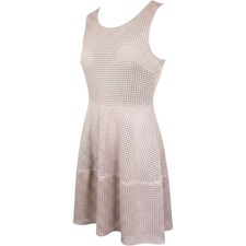 Tommy Hilfiger Womens Blush Pink Laser Cut Perforated Fit Flare Dress 10 Wedding