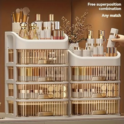 Große Kapazität Kosmetik Aufbewahrungsbox Transparent Schublade Make-up Schmuck Organizer