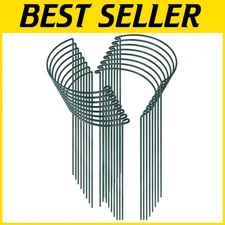 Elegant Green Metal Plant Supports - 16 Pack, 24 Inch High for Indoor/Outdoor