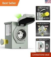 30 Amp Generator Power Inlet Box, NEMA Power Inlet Box for 3 Prong Generator ...