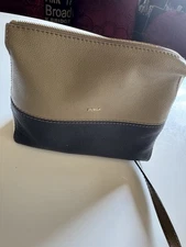 Furla leather handbag beige black and brown