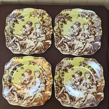 4 R Table by Rosanna Green 8 ¼” Salad Plates Girls Playing Flute Hard to Find Ex