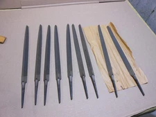 Lot of 9 Disston Porter USA Triangular 3 Sided Files 9" Smooth 3 Square