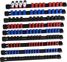 Socket Organizer, 9PCS Socket Holder Set, 1/4-Inch x 48 Clips, 3/8-Inch x 45 Cli