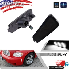 Black Lens White LED Front Fender Side Marker Lights For 2006-2011 Chevrolet HHR